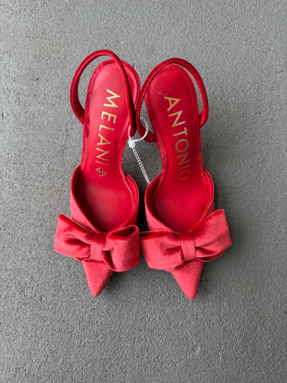Antonio Melani Gentry Santorini Red Velvet Bow Slingback Pumps 9.5 NWOB - Picture 4 of 8